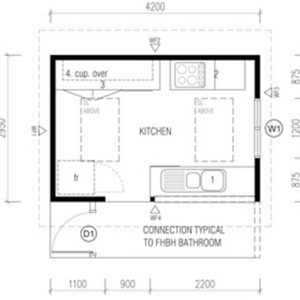 Plan of kitchen module unit.