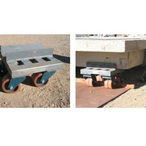 Wheels provided maneuverability for installation on site.