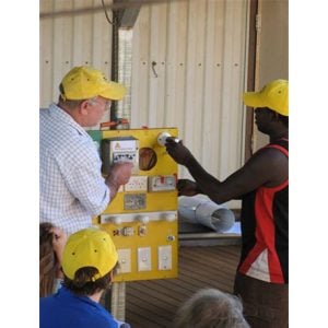 Training boards in use for team training sessions before survey work commences